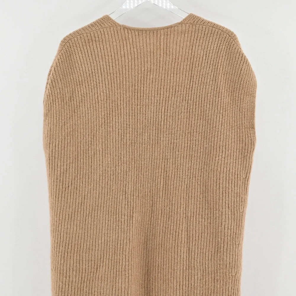 Calypso St Barth Fringe Cardigan Womens Size XS Tan Wool Alpaca Boho Rabbit Hair